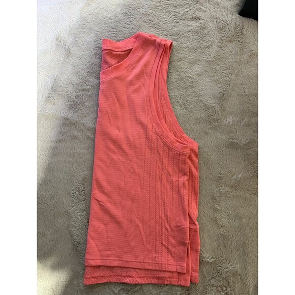 Lululemon Coral Sleeveless Perforated Tank Top Womens Athletic Wear Lightweight - Picture 8 of 8